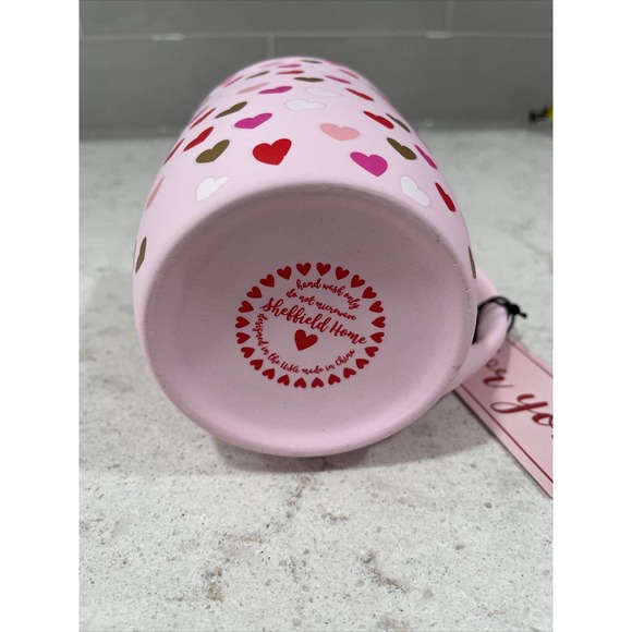 PINK, GOLD & RED Hearts SOFT TOUCH 16 oz Mug Sheffield Valentines TikTok Gift - Picture 5 of 5